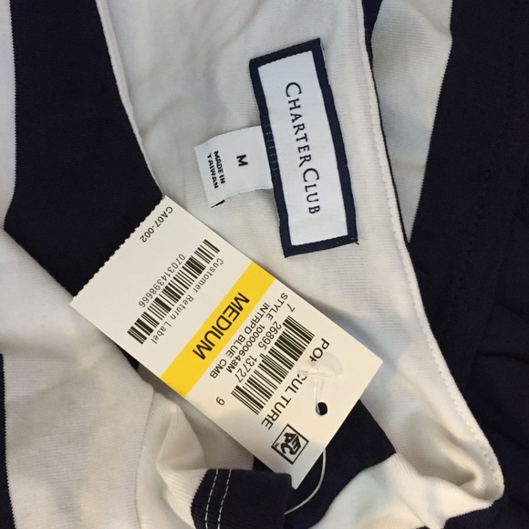 Women’s Nautical Style Top Navy/White (M) - Picture 6 of 7